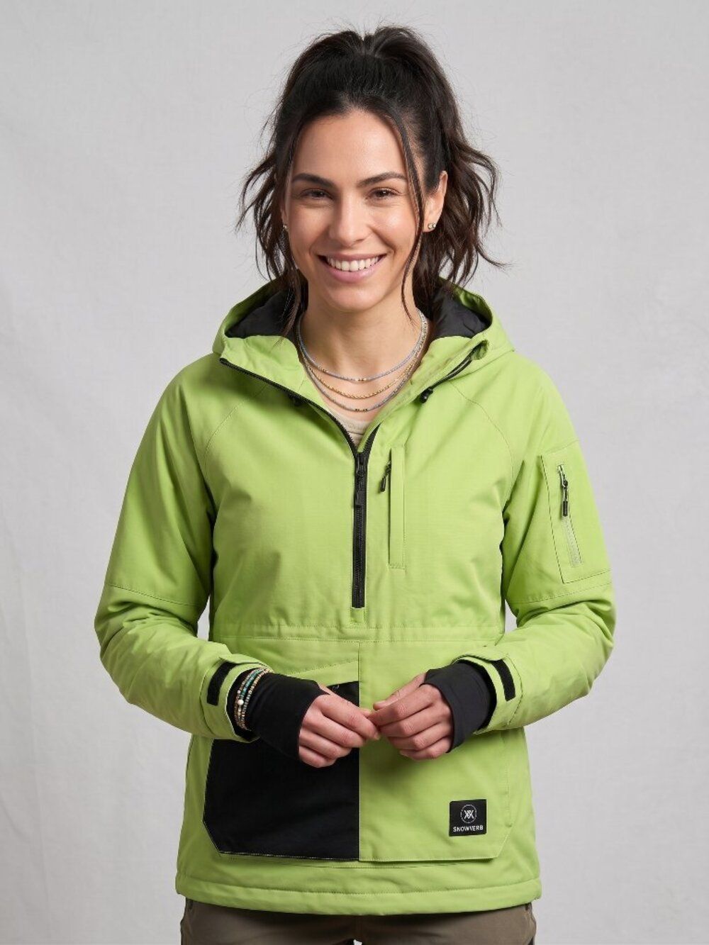 Snowverb Mountain Pro Anorak Snowboard Ski Jacket Waterproof Light Green